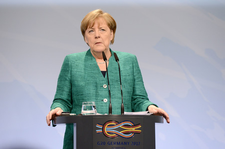G20 Pressekonferenz von Angela Merkel in Hamburg