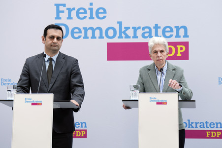 Pressekonferenz der FDP zur Europawahl in Berlin