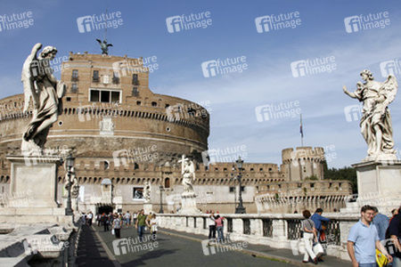 Castel Sant'Angelo / Engelsburg mit Ponte Sant'Angelo / Engelsbrücke