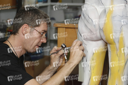 Jörg Düsterwald mit Model Melanie