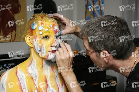 Jörg Düsterwald mit Model Melanie