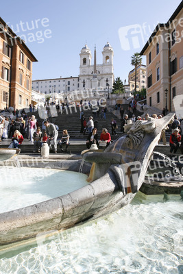 Fontana della Barcaccia, Scalinata di Trinità dei Monti / Spanische Treppe, Santa Trinità dei Monti; Obelisk