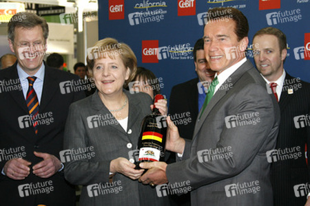 Christian Wulff, Angela Merkel, Arnold Schwarzenegger