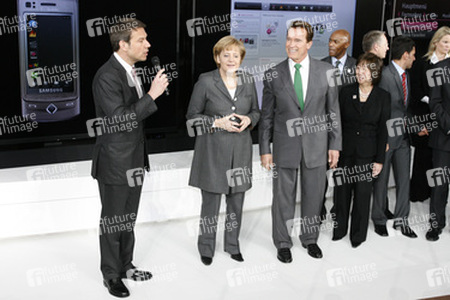 René Obermann, Angela Merkel, Arnold Schwarzenegger