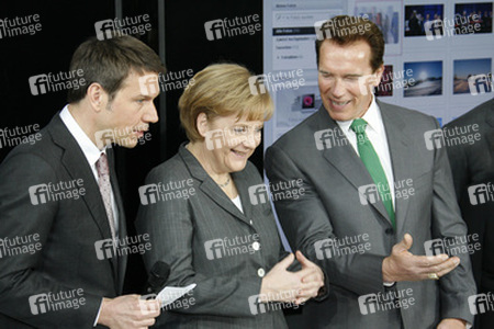 René Obermann, Angela Merkel, Arnold Schwarzenegger
