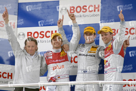 Timo Scheider (2.Platz), Paul Di Resta (1.Platz), Mattias Ekström (3.Platz)