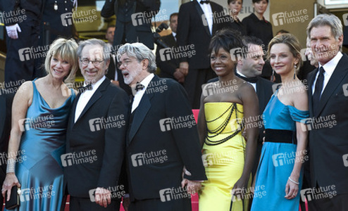 Kate Capshaw, Steven Spielberg, George Lucas mit Partnerin Melody Hoffman, Calista Flockhart, Harrison Ford