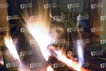 Teekessel auf einem offenen Feuer