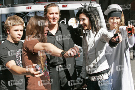 Gustav Schäfer, Georg Listing, Bill Kaulitz, Tom Kaulitz (Tokio Hotel) mit Franjo Pooth