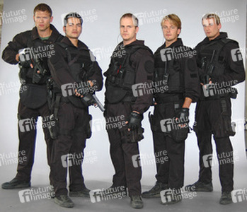 Jorres Risse, Bülent Sharif, Marc Ben Puch, Andreas Pietschmann, Bert Böhlitz, Photocall zur neuen Sat.1 Serie GSG-9, Hamburg 06.09.2006