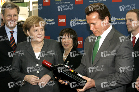 Christian Wulff, Angela Merkel, Arnold Schwarzenegger