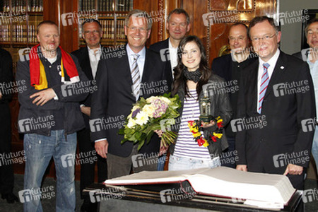 Stefan Raab, Christian Wulff, Lena Meyer-Landrut, Stephan Weil