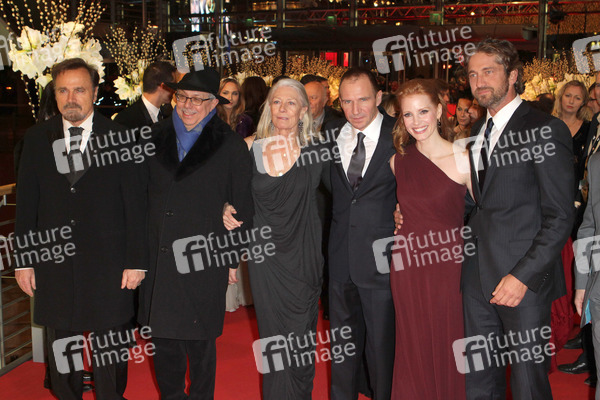 Franco Nero, Dieter Kosslick, Vanessa Redgrave, Ralph Fiennes, Jessica Chastain, Gerard Butler