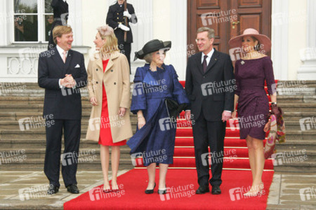 Willem-Alexander von Oranien-Nassau, Bettina Wulff, Königin Beatrix, Christian Wulff, Maxima Zorreguieta