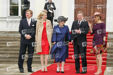 Willem-Alexander von Oranien-Nassau, Bettina Wulff, Königin Beatrix, Christian Wulff, Maxima Zorreguieta