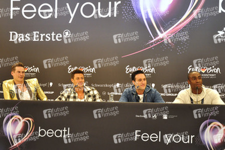 Lee Ryan, Duncan James, Antony Costa und Simon Webbe von Blue (Vereinigtes Königreich Großbritannien und Nordirland)