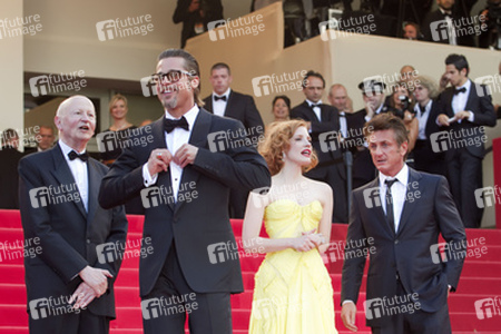 Gilles Jacob, Brad Pitt, Jessica Chastain, Sean Penn