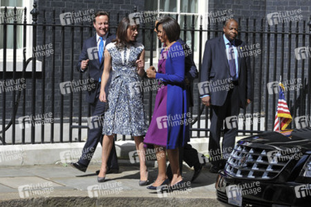 David Cameron mit Gattin Samantha, Barak Obama mit Gattin Michelle