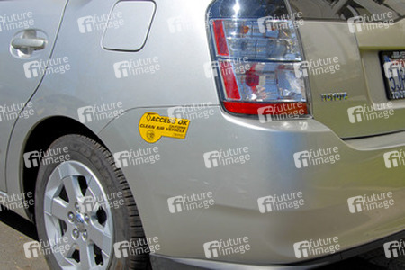 Clean Air Sticker auf einem Toyota Hybrid Auto