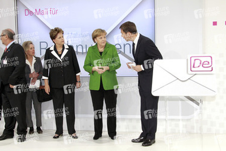 Dilma Rousseff, Angela Merkel, René Obermann