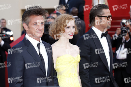 Sean Penn, Jessica Chastain, Brad Pitt