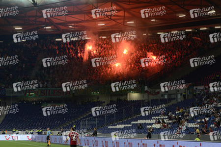 Pyro im polnischen Fanblock