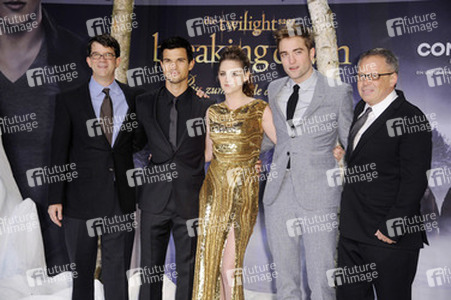 Wyck Godfrey, Taylor Lautner, Kristen Stewart, Robert Pattinson, Bill Condon