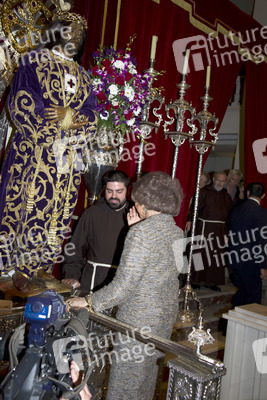Sophia von Spanien besucht die Kirche Jesus de Medinaceli, Madrid