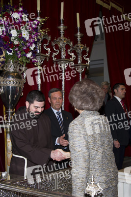 Sophia von Spanien besucht die Kirche Jesus de Medinaceli, Madrid