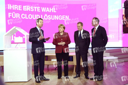 René Obermann, Angela Merkel, Donald Tusk, Stephan Weil