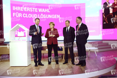 René Obermann, Angela Merkel, Donald Tusk, Stephan Weil