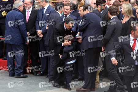 Antonio Banderas und Familie bei der Heilige Woche Prozssion, Malaga