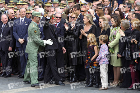 Antonio Banderas und Familie bei der Heilige Woche Prozssion, Malaga