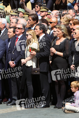 Antonio Banderas und Familie bei der Heilige Woche Prozssion, Malaga