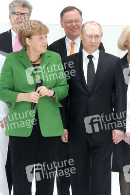 Messerundgang von Kanzlerin Merkel und Präsident Putin, Hannover