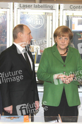Messerundgang von Kanzlerin Merkel und Präsident Putin, Hannover