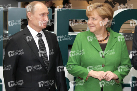 Messerundgang von Kanzlerin Merkel und Präsident Putin, Hannover