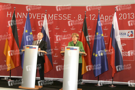 Messerundgang von Kanzlerin Merkel und Präsident Putin, Hannover