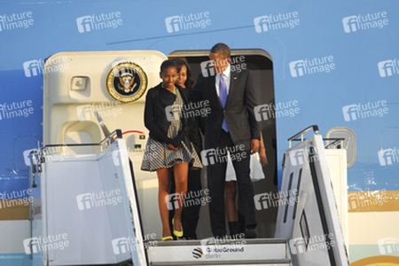 Barack Obama mit Tochter Natascha/Sasha und Gattin Michelle