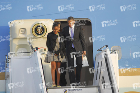 Barack Obama mit Tochter Natascha/Sasha und Gattin Michelle