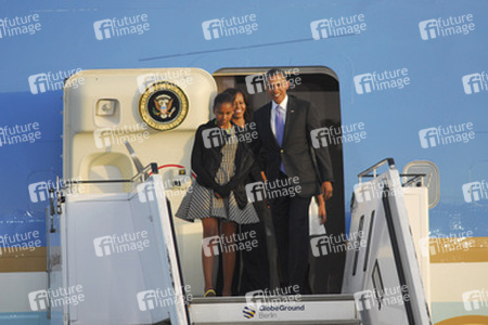 Barack Obama mit Tochter Natascha/Sasha und Gattin Michelle