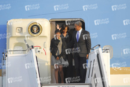 Barack Obama mit Tochter Natascha/Sasha und Gattin Michelle