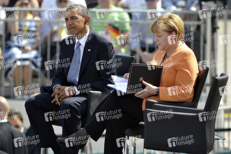 Präsident Obama spricht am Brandenburger Tor, Berlin