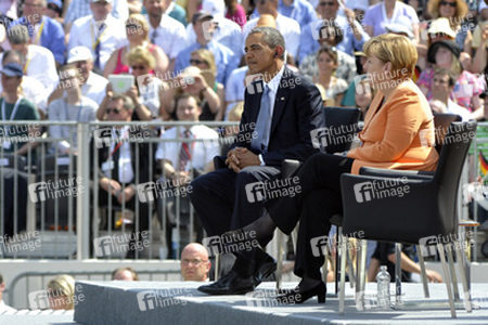 Präsident Obama spricht am Brandenburger Tor, Berlin