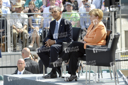 Präsident Obama spricht am Brandenburger Tor, Berlin