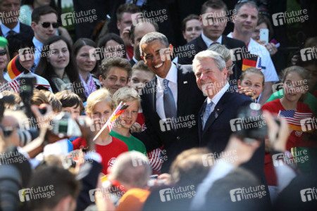 Präsident Obama besucht Schloss Bellevue, Berlin