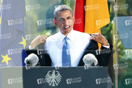 Präsident Obama spricht am Brandenburger Tor, Berlin
