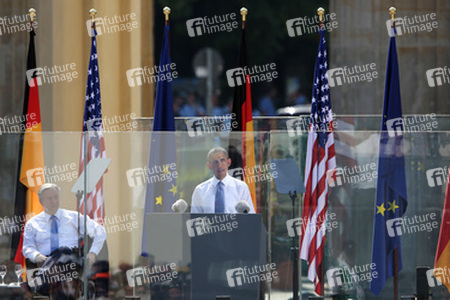 Präsident Obama spricht am Brandenburger Tor, Berlin