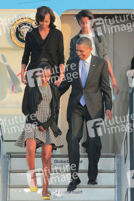 Barack Obama mit Gattin Michelle und Töchtern Natasha/Sasha und Malia Ann