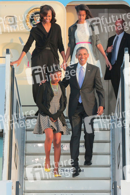 Barack Obama mit Gattin Michelle und Töchtern Natasha/Sasha und Malia Ann